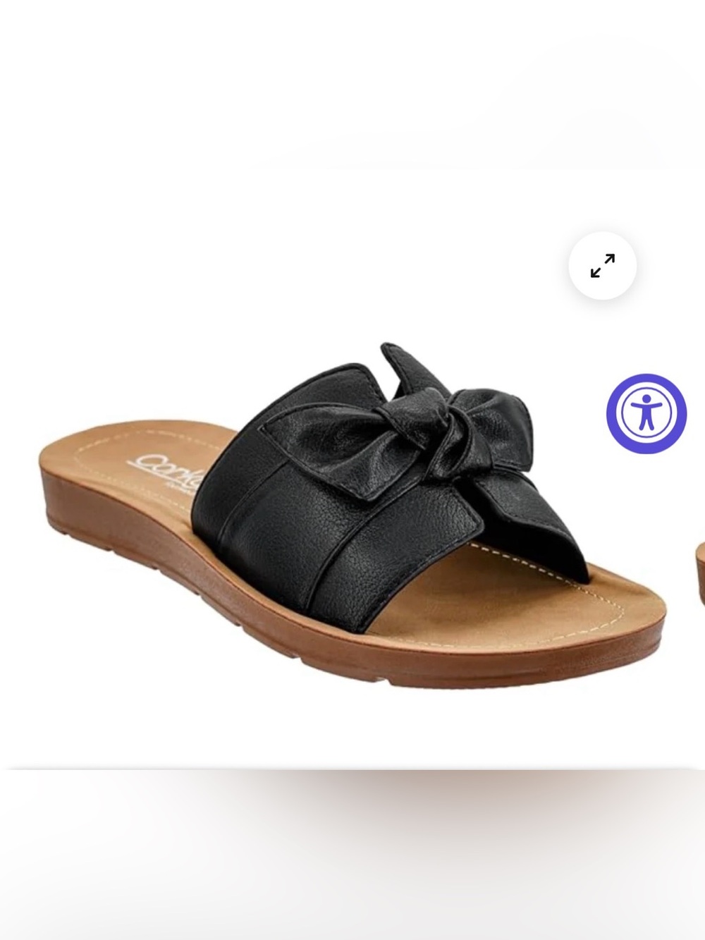 Corkys too cute Black Bow Slide Sandals size 10